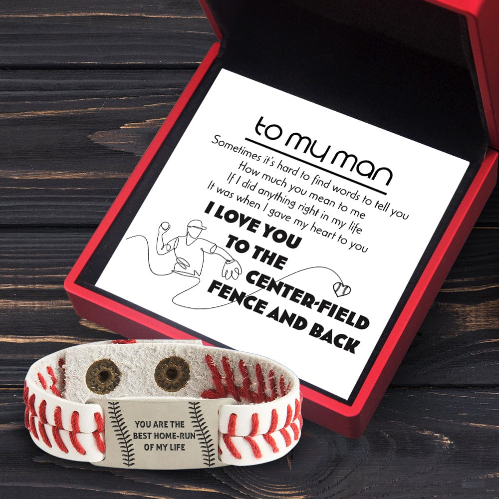 Baseball Bracelet - Baseball - To My Man - I Love You To The Center-field Fence And Back - Gbzj26006