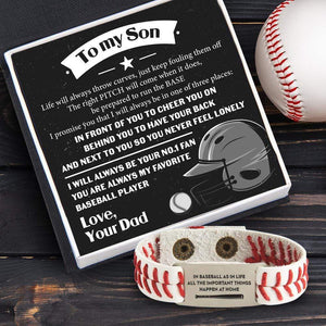 Baseball Bracelet - Baseball - To My Son - From Dad - Life Will Always Throw Curves - Gbzj16006