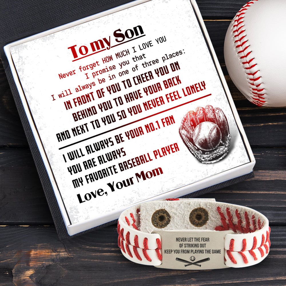 Baseball Bracelet Baseball To My Son From Mom Your Fan Gbzj16001