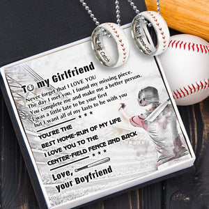 Baseball Couple Pendant Necklaces - Baseball - To My Girlfriend - I Love You - Gner13006