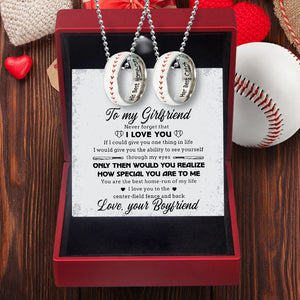 Baseball Couple Pendant Necklaces - Baseball - To My Girlfriend - You Are The Best Home-Run Of My Life - Gner13007
