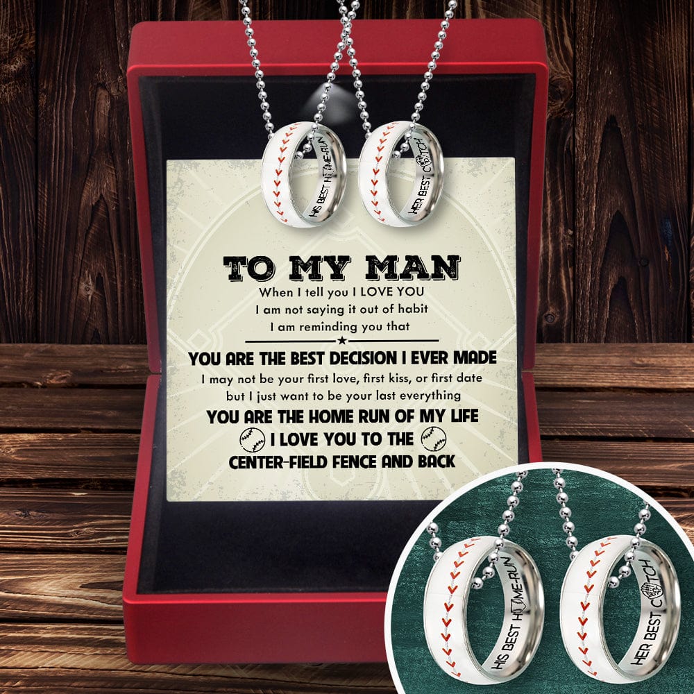 Baseball Couple Pendant Necklaces - Baseball - To My Man - You Are The Best Decision I Ever Made - Gner26007