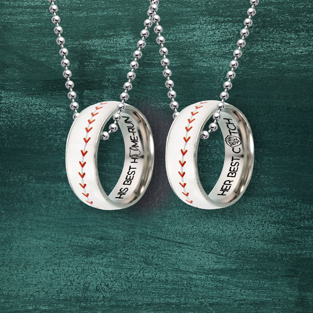 Baseball Couple Pendant Necklaces - Baseball - To My Man - You Are The Home Run Of My Life - Gner26006