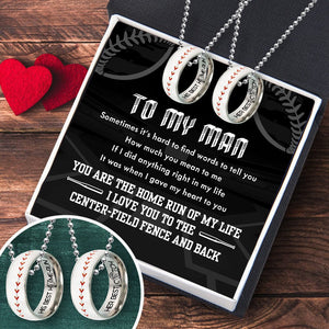 Baseball Couple Pendant Necklaces - Baseball - To My Man - You Are The Home Run Of My Life - Gner26006