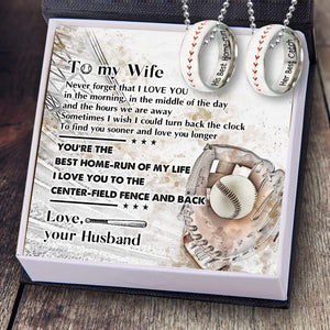 Baseball Couple Pendant Necklaces - Baseball - To My Wife - His Best Home-run - Gner15005