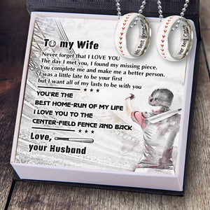 Baseball Couple Pendant Necklaces - Baseball - To My Wife - I Love You - Gner15006