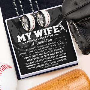 Baseball Couple Pendant Necklaces - To My Wife - If I Could Give You One Thing In My Life - Gner15002