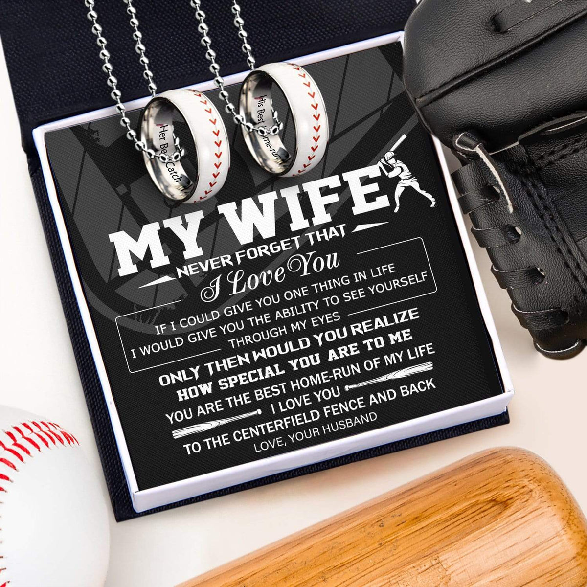 Baseball Couple Pendant Necklaces - To My Wife - If I Could Give You One Thing In My Life - Gner15002