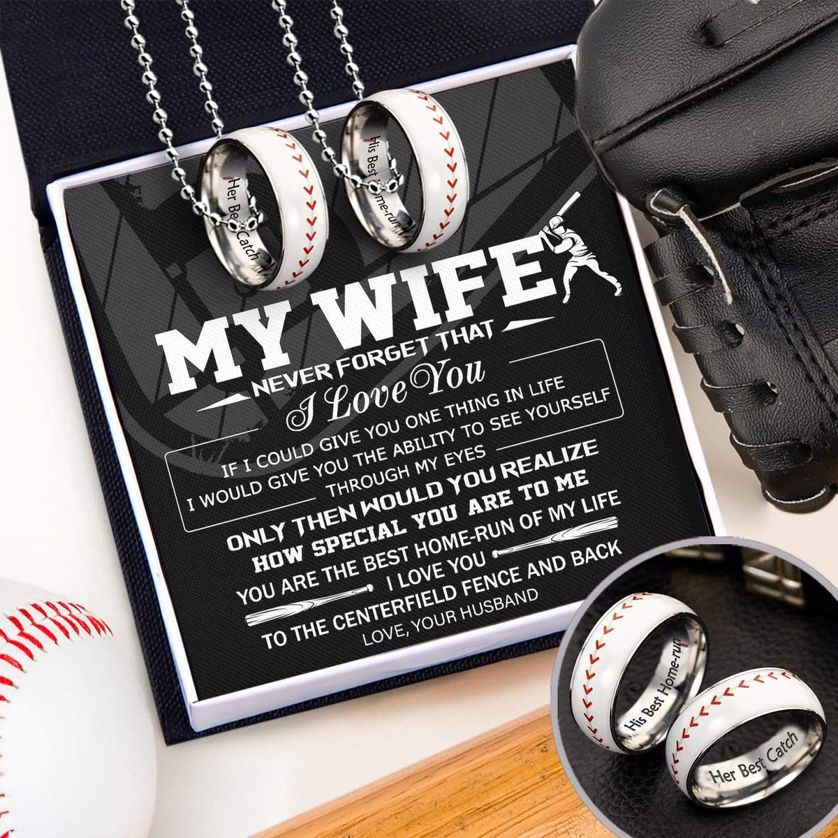 Baseball Couple Pendant Necklaces - To My Wife - If I Could Give You One Thing In My Life - Gner15002