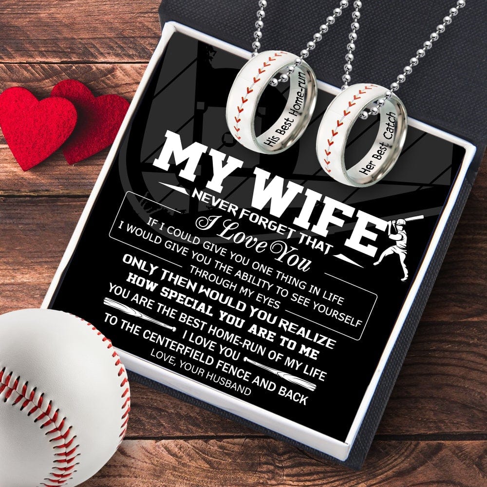 Baseball Couple Pendant Necklaces - To My Wife - If I Could Give You One Thing In My Life - Gner15002
