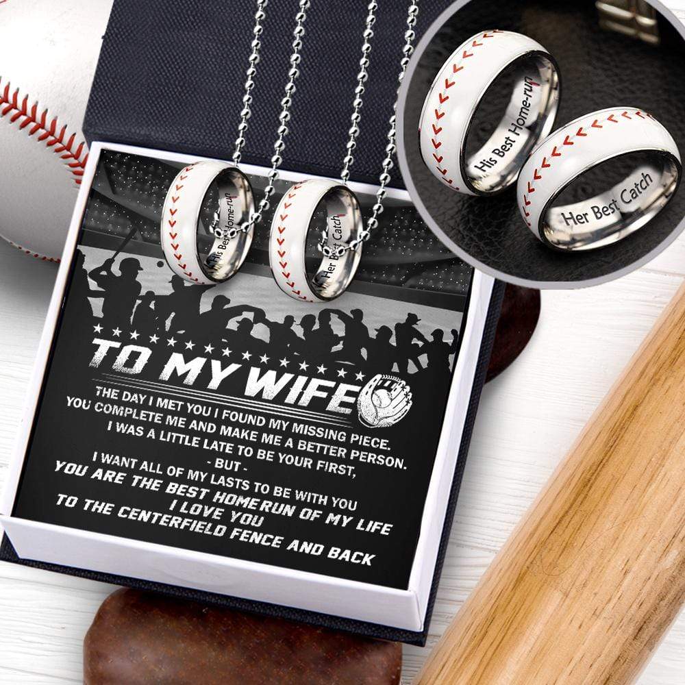 Baseball Couple Pendant Necklaces - To My Wife - The Day I Met You I Found My Missing Piece - Gner15001