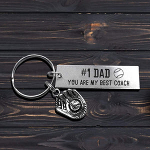 Baseball Glove Keychain - Baseball - To My Dad - From Daughter - Thank You For Teaching Me Catch And Grow - Gkax18006