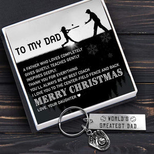 Baseball Glove Keychain - Baseball - To My Dad - From Daughter - You'll Always Be My Best Coach - Gkax18008