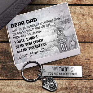 Baseball Glove Keychain - Baseball - To My Dad - From Son - You'll Always Be My Biggest Fan - Gkax18005