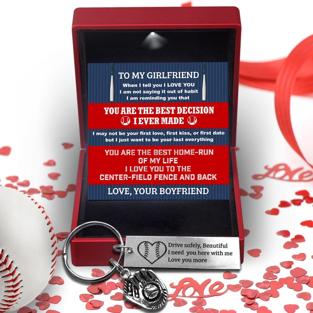 Baseball Glove Keychain - Baseball - To My Girlfriend - You Are The Best Home-run Of My Life - Gkax13011