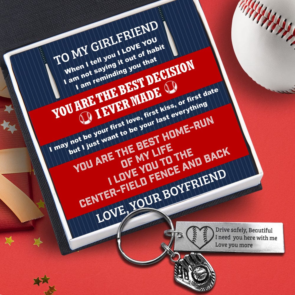 Baseball Glove Keychain - Baseball - To My Girlfriend - You Are The Best Home-run Of My Life - Gkax13011
