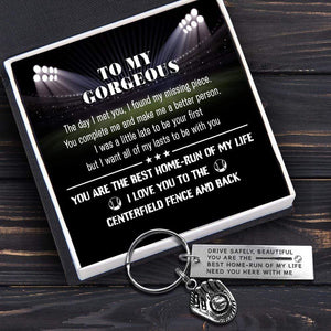 Baseball Glove Keychain - Baseball - To My Gorgeous - I Want All Of My Lasts To Be With You - Gkax13004