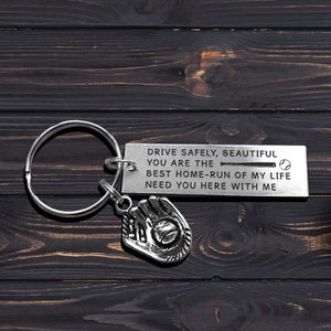 Baseball Glove Keychain - Baseball - To My Gorgeous - I Want All Of My Lasts To Be With You - Gkax13004
