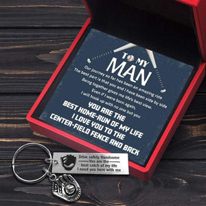 Baseball Glove Keychain - Baseball - To My Man - I Will Hook Up With No One But You - Gkax26013