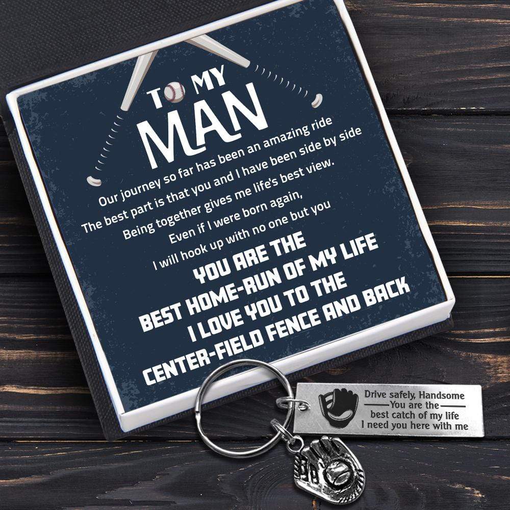 Baseball Glove Keychain - Baseball - To My Man - I Will Hook Up With No One  But You - Gkax26013