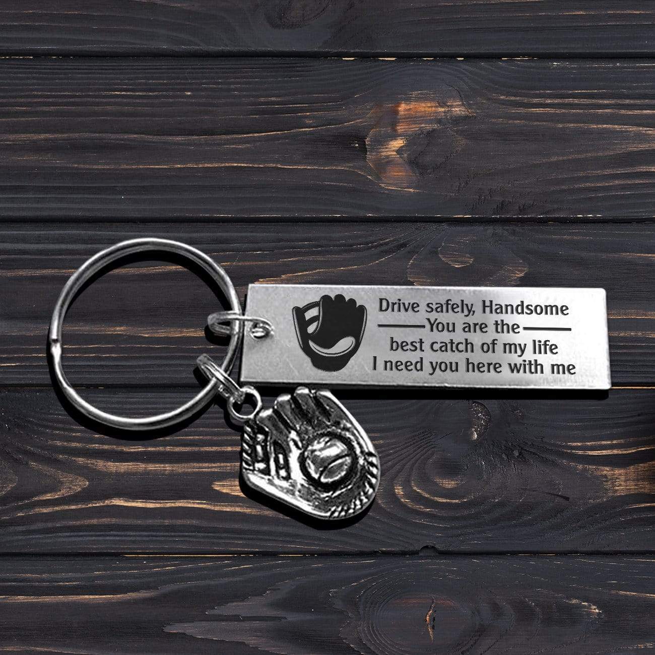 Baseball Glove Keychain - Baseball - To My Man - I Will Hook Up With No One  But You - Gkax26013