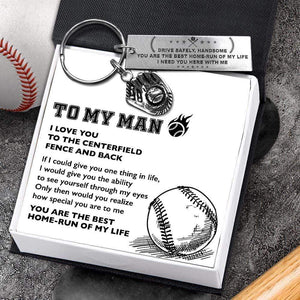 Baseball Glove Keychain - Baseball - To My Man - Need You Here With Me - Gkax26006