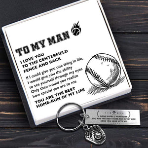 Baseball Glove Keychain - Baseball - To My Man - Need You Here With Me - Gkax26006
