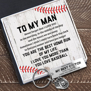 Baseball Glove Keychain - Baseball - To My Man - Never Forget That I Love You- Gkax26023