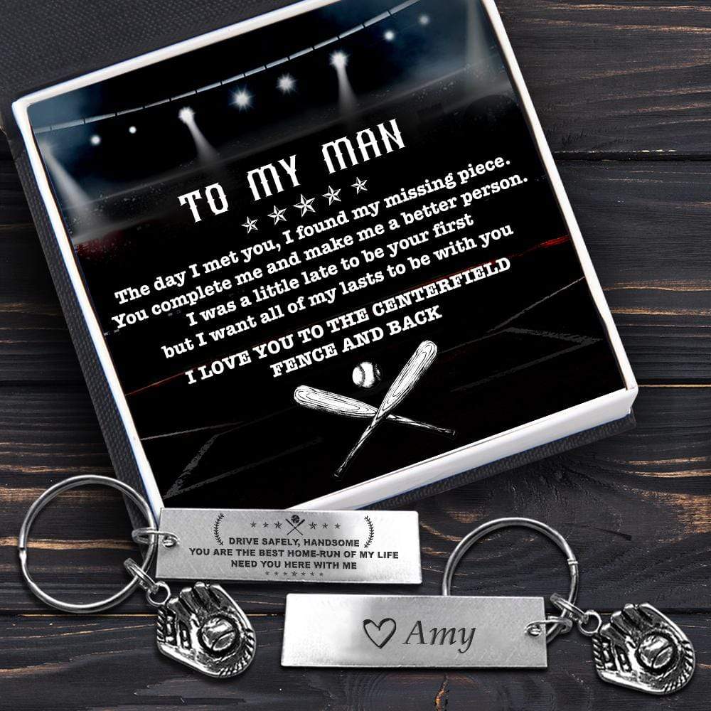 Baseball Glove Keychain - Baseball - To My Man - You Are The Best Home-Run Of My Life - Gkax26005