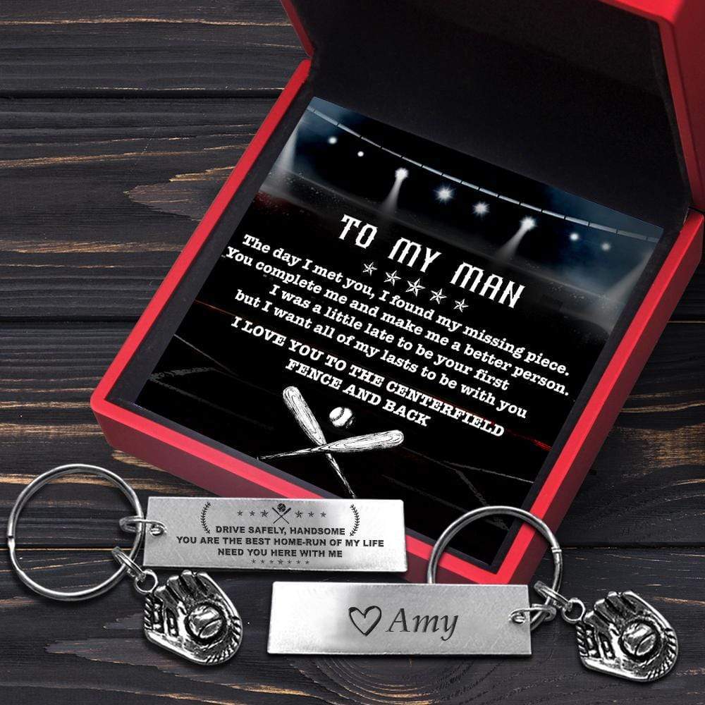 Baseball Glove Keychain - Baseball - To My Man - You Are The Best Home-Run Of My Life - Gkax26005