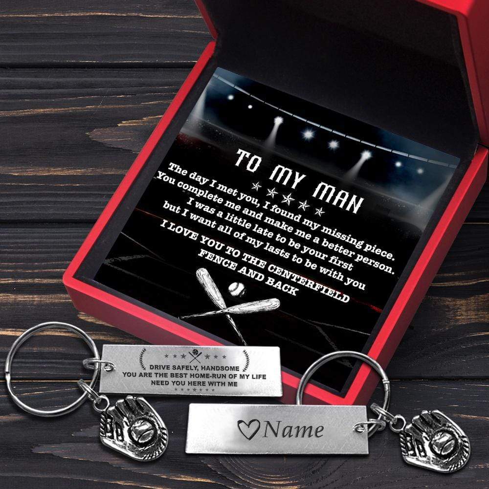 Baseball Glove Keychain - Baseball - To My Man - You Are The Best Home-Run Of My Life - Gkax26005