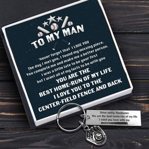 Baseball Glove Keychain - Baseball - To My Man - You Complete Me And Make Me A Better Person - Gkax26012