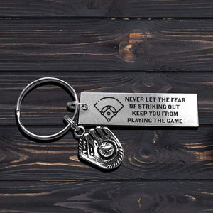 Baseball Glove Keychain - Baseball - To My Son - From Dad - Never Forget That How Much I Love You - Gkax16005