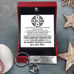 Baseball Glove Keychain - Baseball - To My Son - From Mom - I Will Always In Front Of You To Cheer You On - Gkax16006