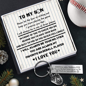 Baseball Glove Keychain - Baseball - To My Son - I Love You - Gkax16004
