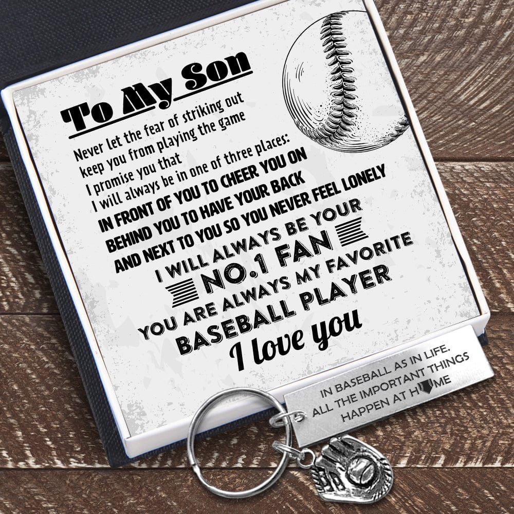 Baseball Glove Keychain - Baseball - To My Son - I Will Always Be Your No.1 Fan - Gkax16008