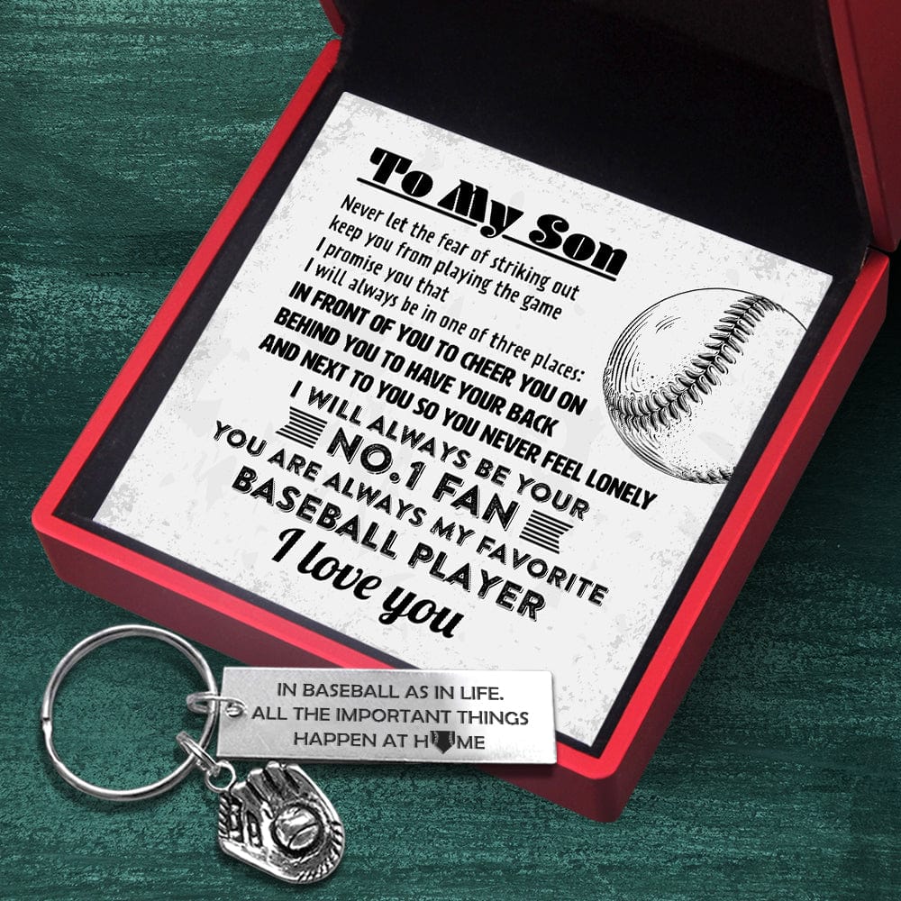 Baseball Glove Keychain - Baseball - To My Son - I Will Always Be Your No.1 Fan - Gkax16008