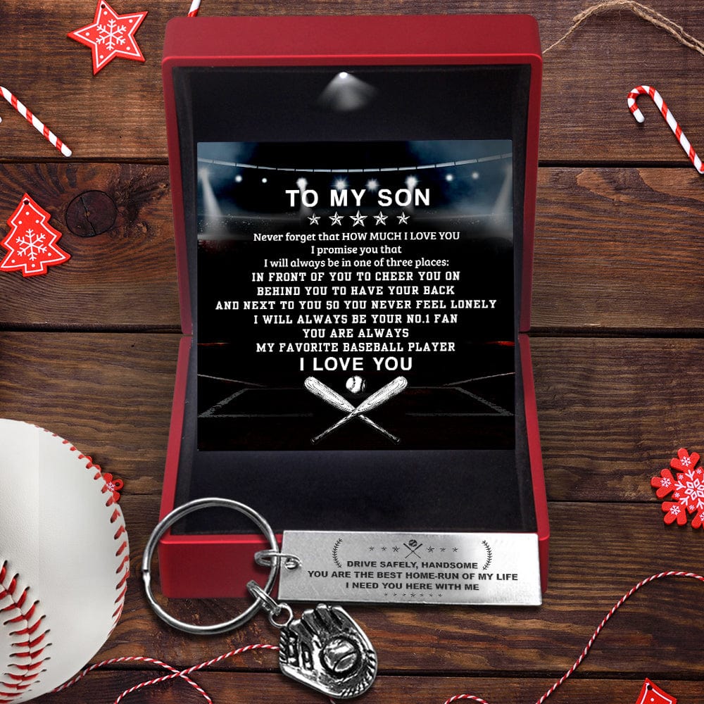 Baseball Glove Keychain - Baseball - To My Son - Never Forget That How Much I Love You - Gkax16007