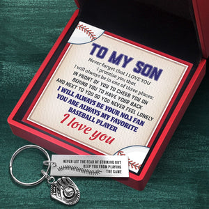 Baseball Glove Keychain - Baseball - To My Son - Never Forget That How Much I Love You- Gkax16010