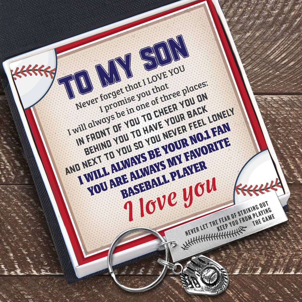 Baseball Glove Keychain - Baseball - To My Son - Never Forget That How Much I Love You- Gkax16010