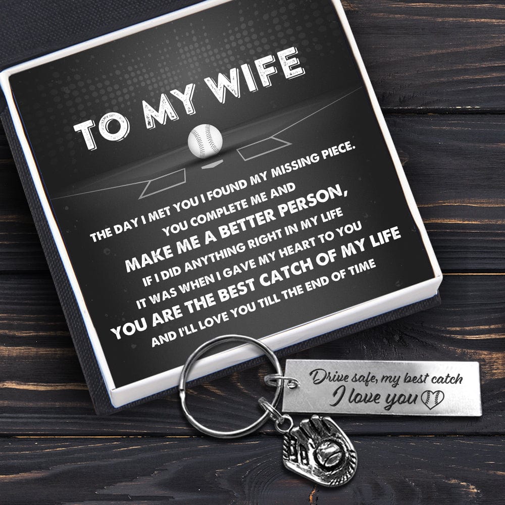 Baseball Glove Keychain - Baseball - To My Wife - The Day I Met You I Found My Missing Piece - Gkax15003