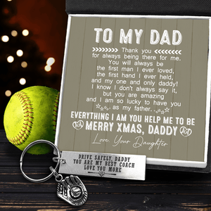 Baseball Glove Keychain - Softball - To My Dad - Thank You For Always Being There For Me - Gkax18012
