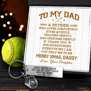 Baseball Glove Keychain - Softball - To My Dad - Thank You For Everything - Gkax18013