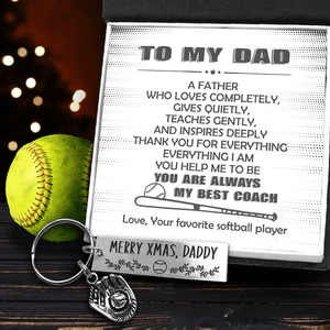 Baseball Glove Keychain - Softball - To My Dad - Thank You For Everything - Gkax18015