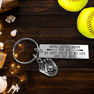 Baseball Glove Keychain - Softball - To My Dad - You'll Always Be My Best Coach - Gkax18011