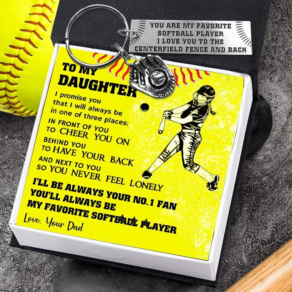 Baseball Glove Keychain - Softball - To My Daughter - From Dad - You Are My Favorite Softball Player - Gkax17002