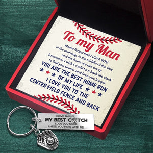 Baseball Glove Keychain - Softball - To My Man - Drive Safely, My Best Catch - Gkax26025