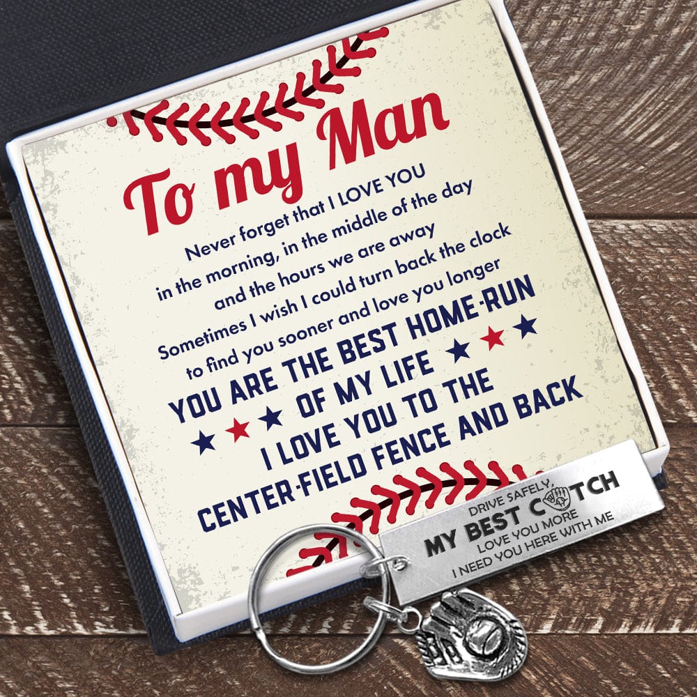 Baseball Glove Keychain - Softball - To My Man - Drive Safely, My Best Catch - Gkax26025