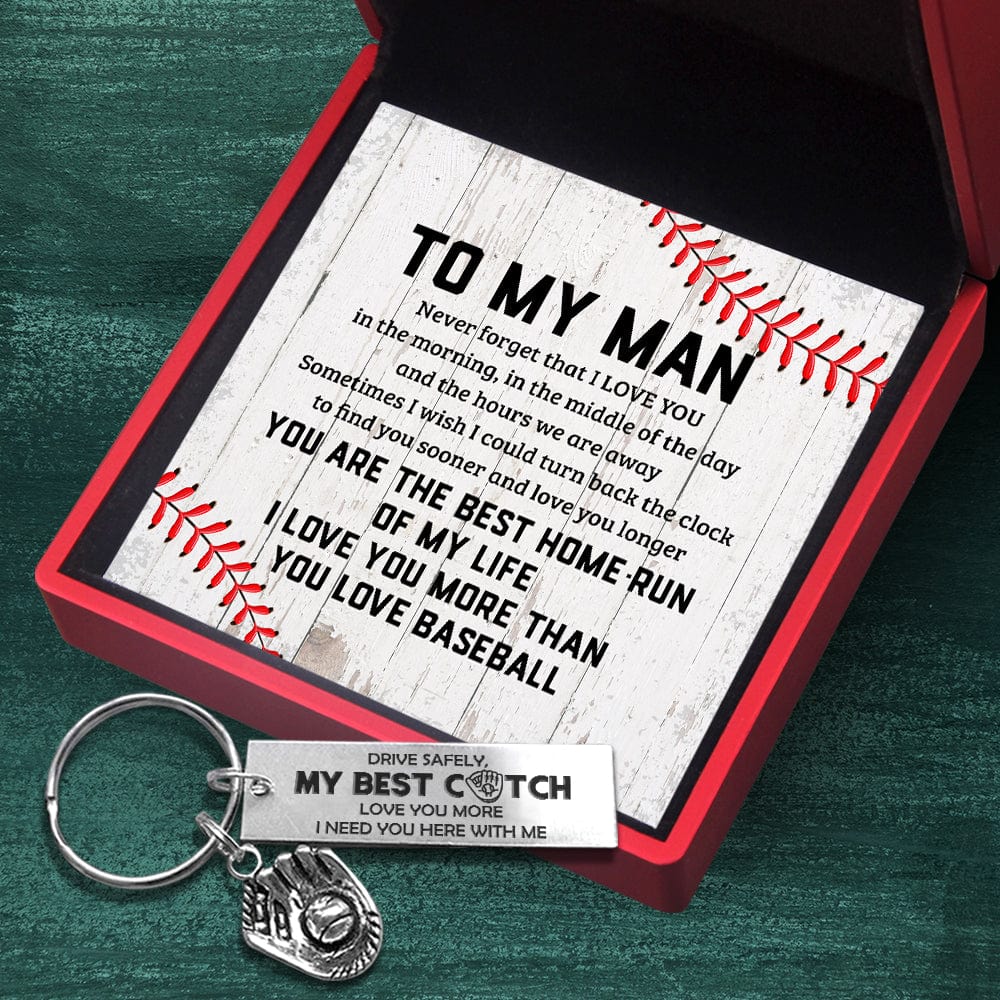 Baseball Glove Keychain - Softball - To My Man - Never Forget That I Love You- Gkax26024