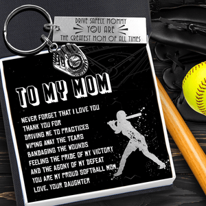 Baseball Glove Keychain - Softball - To My Mom - Never Forget That I Love You - Gkax19006